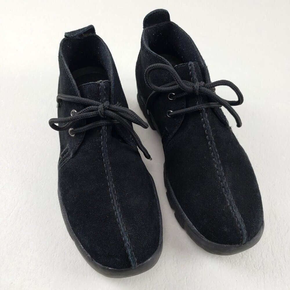 Roper Suede Chukka Ankle Boot Womens 8.5 Black Lace Up Split Toe Casual Western